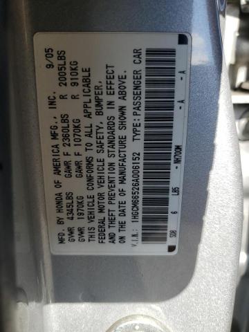 1HGCM66526A006152 - 2006 HONDA ACCORD EX SILVER photo 12