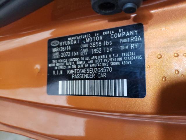 KMHTC6AE9EU208570 - 2014 HYUNDAI VELOSTER TURBO ORANGE photo 12