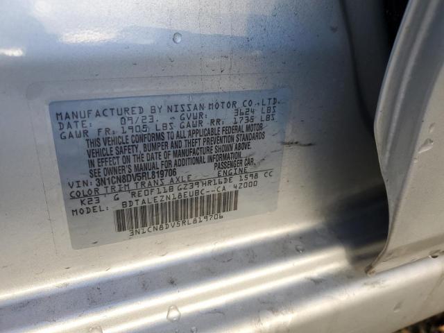 3N1CN8DV5RL819706 - 2024 NISSAN VERSA S SILVER photo 12