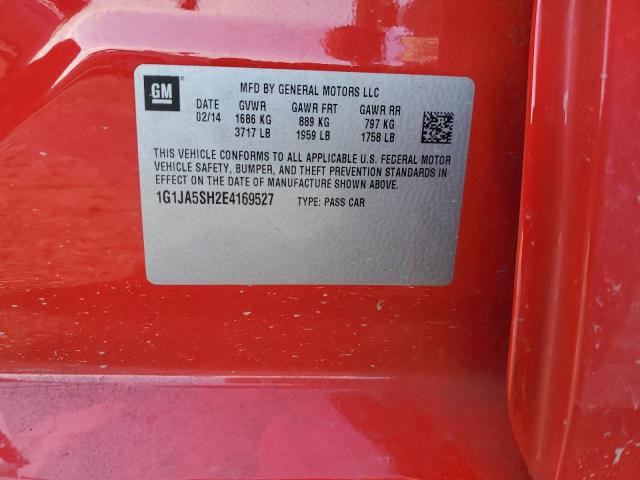 1G1JA5SH2E4169527 - 2014 CHEVROLET SONIC LS 红色 照片 12