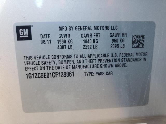 1G1ZC5E01CF139861 - 2012 CHEVROLET MALIBU 1LT 棕色 照片 12