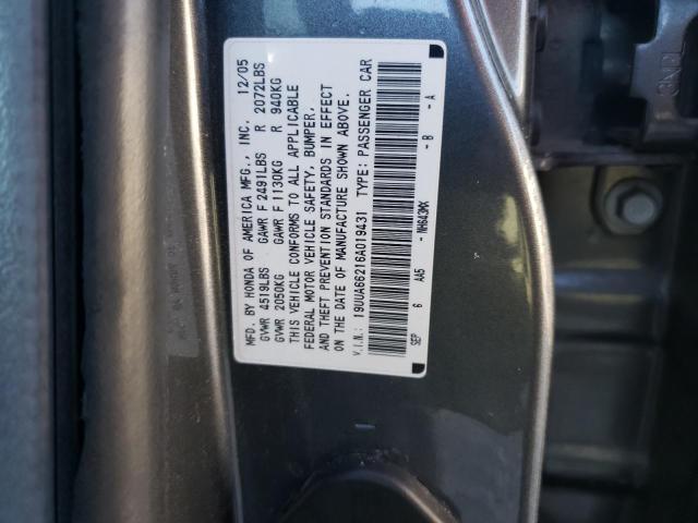 19UUA66216A019431 - 2006 ACURA 3.2TL GRAY photo 12