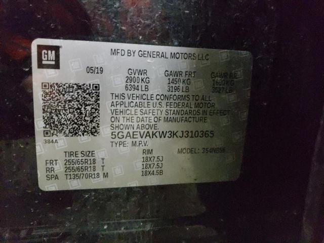 5GAEVAKW3KJ310365 - 2019 BUICK ENCLAVE ESSENCE 黑色 照片 13