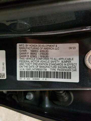 19XFL1H7XRE001704 - 2024 HONDA CIVIC EXL შავი ფოტო 13