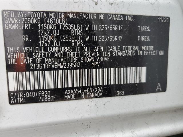 2T3G1RFV6MW239587 - 2021 TOYOTA RAV4 LE WHITE photo 14