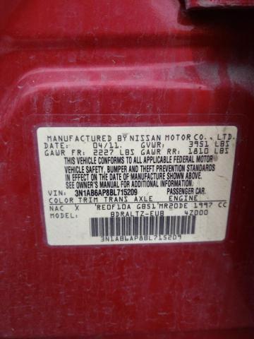 3N1AB6AP8BL715209 - 2011 NISSAN SENTRA 2.0 RED photo 12