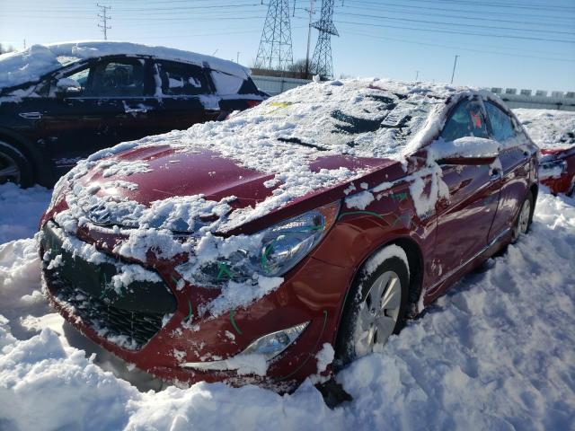 KMHEC4A44FA122302 - 2015 HYUNDAI SONATA HYBRID RED photo 1