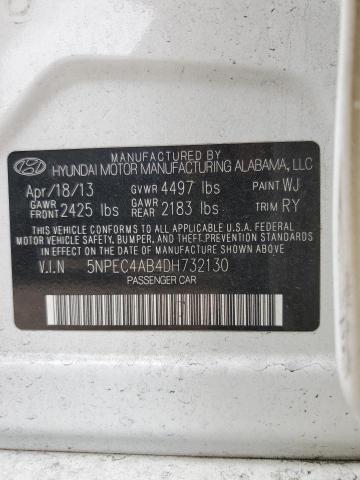 5NPEC4AB4DH732130 - 2013 HYUNDAI SONATA SE WHITE photo 12