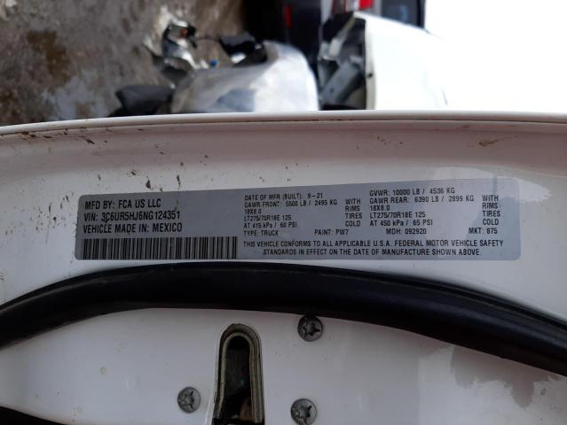 3C6UR5HJ6NG124351 - 2022 RAM 2500 TRADESMAN თეთრი ფოტო 13