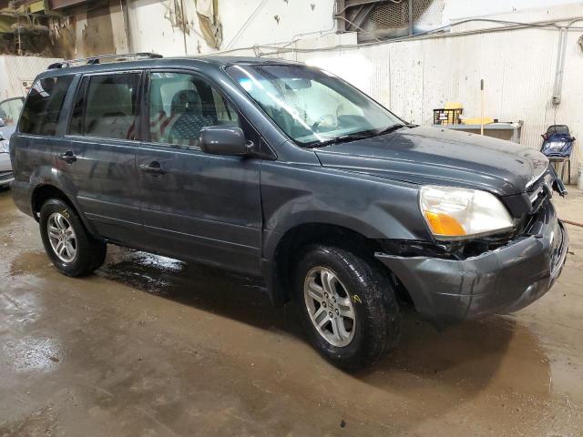 2HKYF18564H623347 - 2004 HONDA PILOT EXL BLUE photo 4