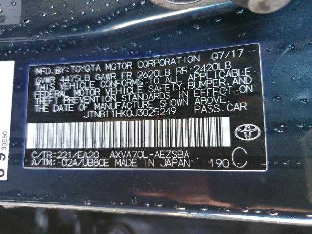 JTNB11HK0J3025249 - 2018 TOYOTA CAMRY L BLUE photo 13