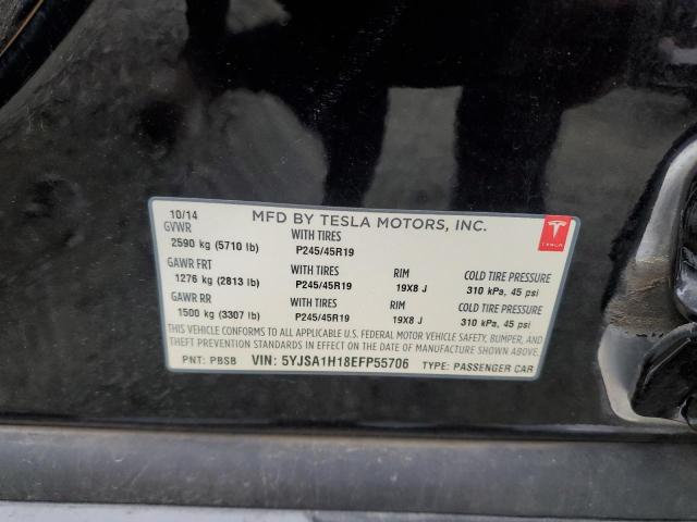 5YJSA1H18EFP55706 - 2014 TESLA MODEL S შავი ფოტო 12