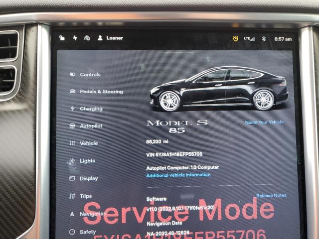 5YJSA1H18EFP55706 - 2014 TESLA MODEL S შავი ფოტო 9