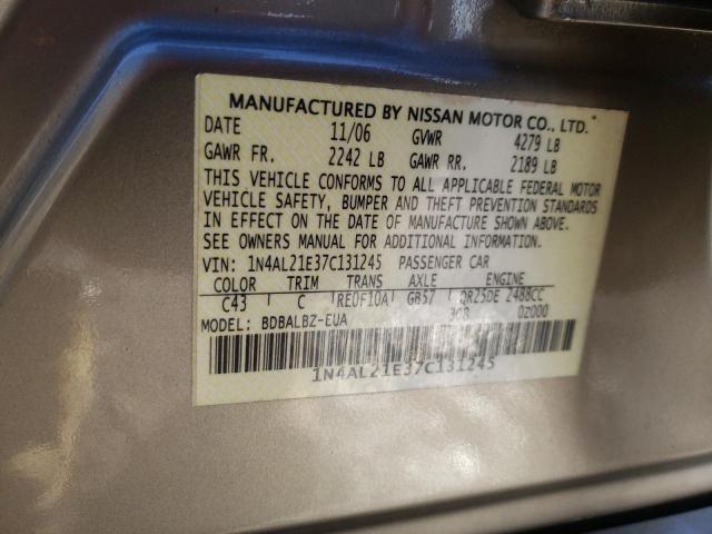 1N4AL21E37C131245 - 2007 NISSAN ALTIMA 2.5 TAN photo 12