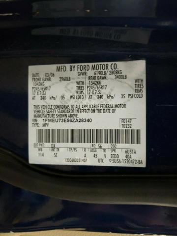 1FMEU73E56ZA28340 - 2006 FORD EXPLORER XLT BLUE photo 13