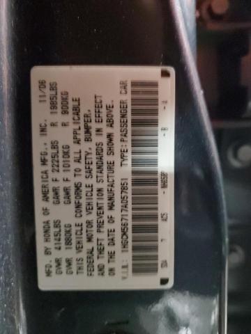 1HGCM56717A057851 - 2007 HONDA ACCORD EX GRAY photo 12