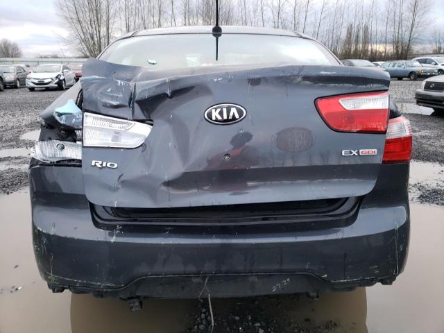 KNADN4A30D6188019 - 2013 KIA RIO EX GRAY photo 6