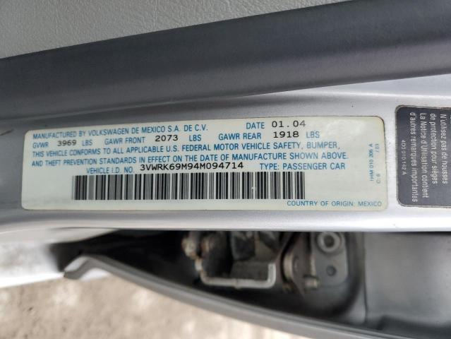 3VWRK69M94M094714 - 2004 VOLKSWAGEN JETTA GL SILVER photo 12