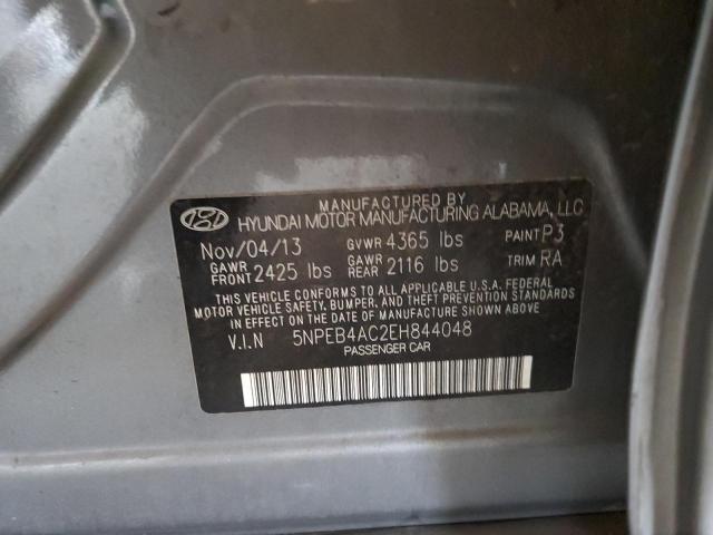 5NPEB4AC2EH844048 - 2014 HYUNDAI SONATA GLS GRAY photo 12