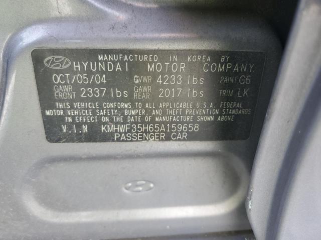 KMHWF35H65A159658 - 2005 HYUNDAI SONATA GLS GRAY photo 12