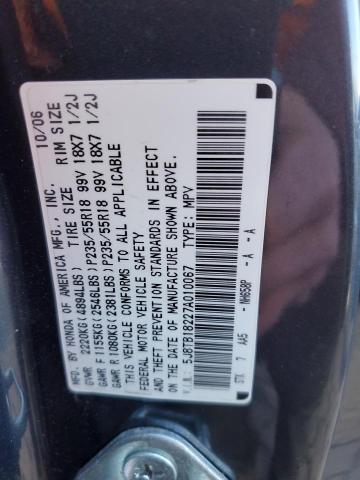 5J8TB18227A010067 - 2007 ACURA RDX GRAY photo 12