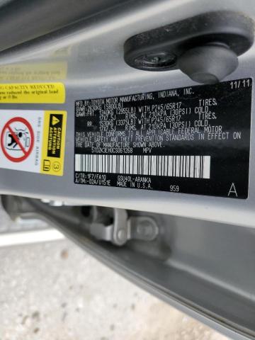 5TDZK3EH0CS061268 - 2012 TOYOTA HIGHLANDER BASE فضي صورة 13