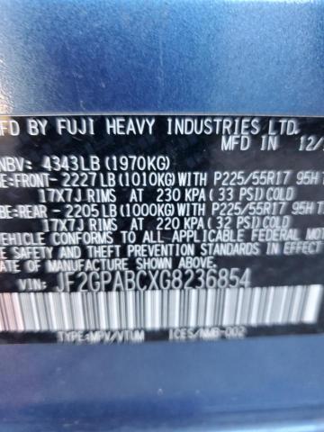 JF2GPABCXG8236854 - 2016 SUBARU CROSSTREK PREMIUM 蓝色 照片 13