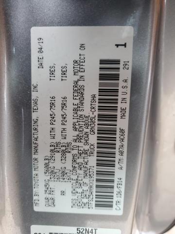 5TFSZ5AN9KX195371 - 2019 TOYOTA TACOMA ACCESS CAB SILVER photo 12