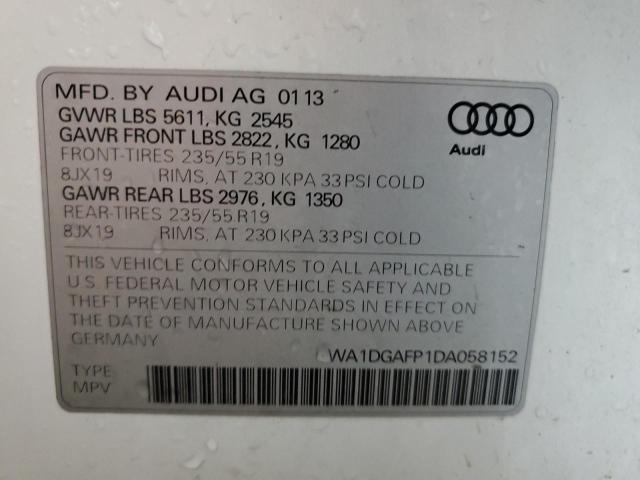 WA1DGAFP1DA058152 - 2013 AUDI Q5 PREMIUM PLUS WHITE photo 12