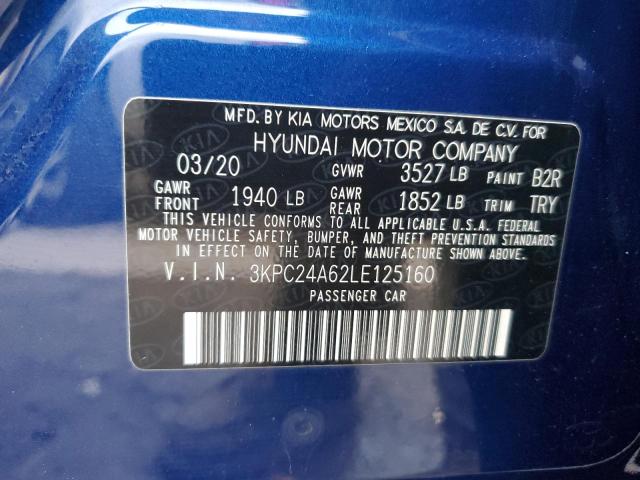 3KPC24A62LE125160 - 2020 HYUNDAI ACCENT SE BLUE photo 13