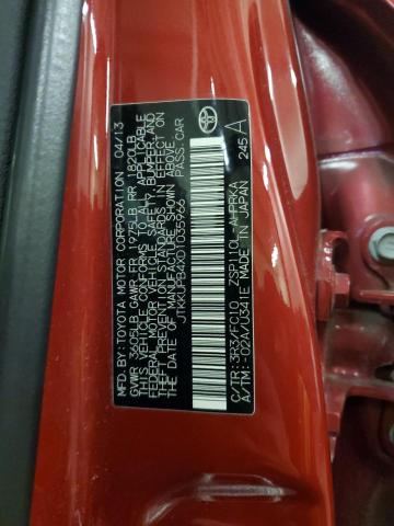 JTKKUPB4XD1035966 - 2013 TOYOTA SCION XD RED photo 13