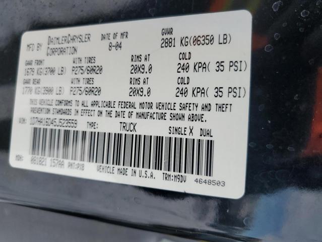 1D7HA16D45J523559 - 2005 DODGE RAM 1500 ST BLACK photo 12