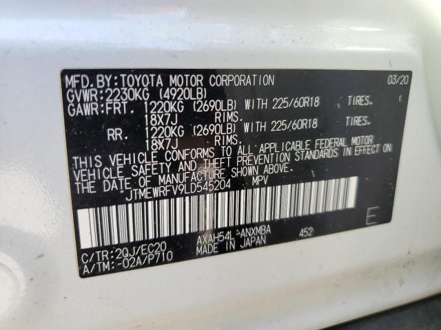 JTMEWRFV9LD545204 - 2020 TOYOTA RAV4 XSE WHITE photo 13