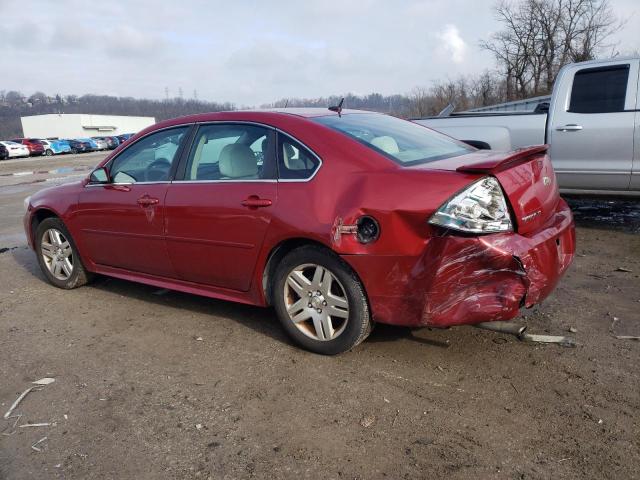 2G1WB5E33D1167363 - 2013 CHEVROLET IMPALA LT RED photo 2