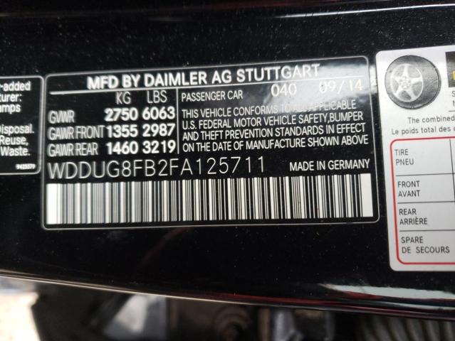 WDDUG8FB2FA125711 - 2015 MERCEDES-BENZ S 550 4MATIC BLACK photo 12