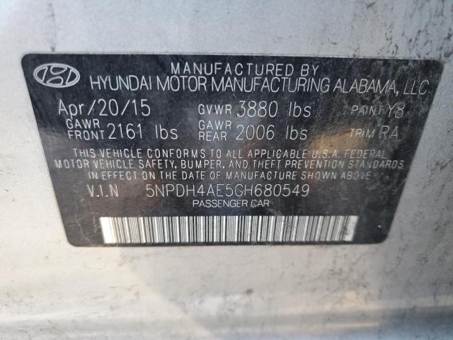 5NPDH4AE5GH680549 - 2016 HYUNDAI ELANTRA SE SILVER photo 12