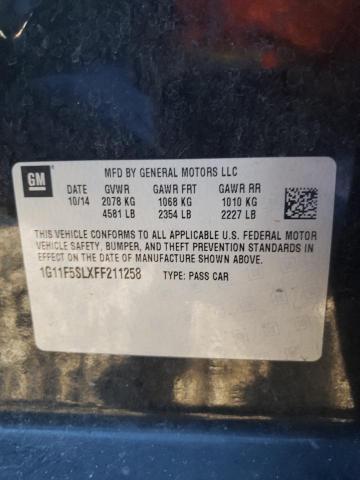 1G11F5SLXFF211258 - 2015 CHEVROLET MALIBU LTZ შავი ფოტო 12