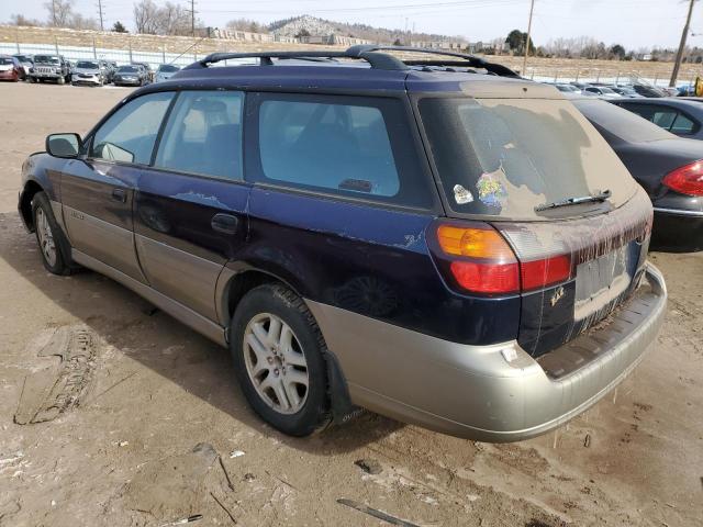 4S3BH6658Y7619018 - 2000 SUBARU LEGACY OUTBACK BLUE photo 2