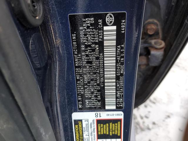 4T1BK1EB9EU099304 - 2014 TOYOTA AVALON BASE 蓝色 照片 12