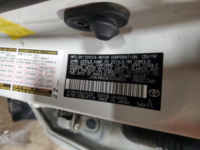 JTNKHMBX2K1048854 - 2019 TOYOTA C-HR XLE WHITE photo 12