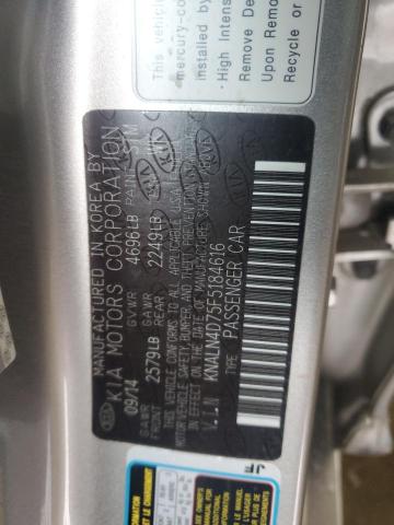 KNALN4D75F5184616 - 2015 KIA CADENZA PREMIUM SILVER photo 12