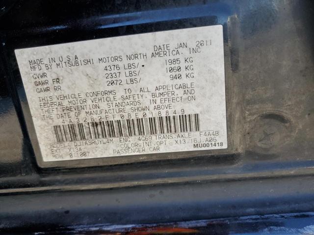 4A32B2FF0BE018849 - 2011 MITSUBISHI GALANT FE BLACK photo 12