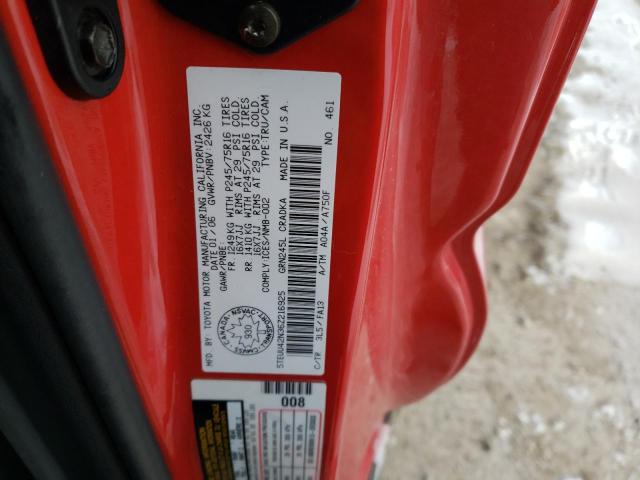 5TEUU42N36Z216925 - 2006 TOYOTA TACOMA ACCESS CAB Қызыл фото 12