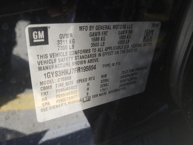 1GYS3HKJ7FR195694 - 2015 CADILLAC ESCALADE ESV LUXURY  photo 10