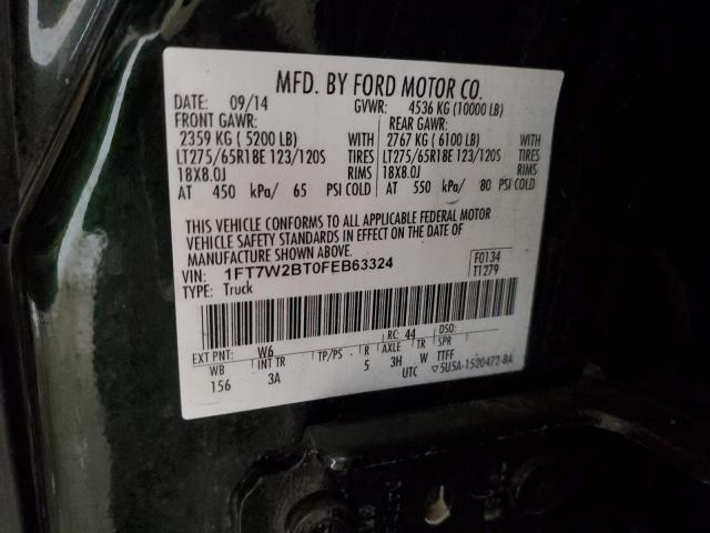 1FT7W2BT0FEB63324 - 2015 FORD F250 SUPER DUTY BLACK photo 12