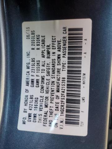 1HGCR2F52FA215398 - 2015 HONDA ACCORD SPORT GRAY photo 12