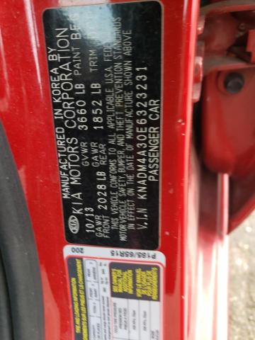 KNADM4A30E6323231 - 2014 KIA RIO LX RED photo 12