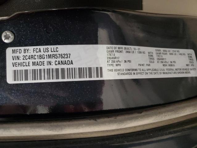 2C4RC1BG1MR576237 - 2021 CHRYSLER PACIFICA TOURING L GRAY photo 13