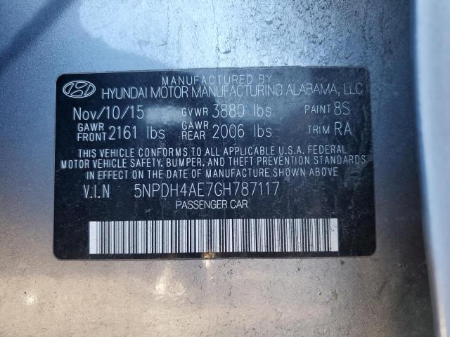 5NPDH4AE7GH787117 - 2016 HYUNDAI ELANTRA SE SILVER photo 12