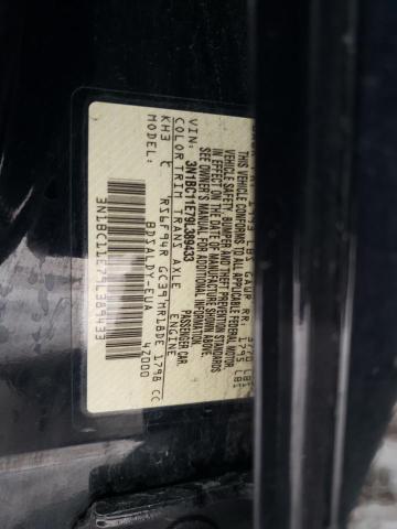 3N1BC11E79L389433 - 2009 NISSAN VERSA S BLACK photo 12